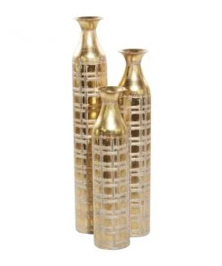 Grayson Lane Gold Metal Vase - Set of 3