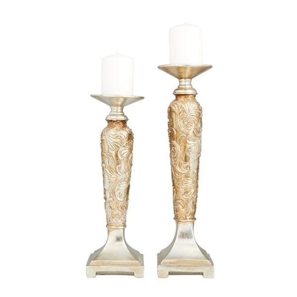 330862547_MainImage_001_l.jpg Grayson Lane 2-Candle Gold Polystone Pillar Candle Holder - Set of 2 -GRAYSON LANE shop 330862547 MainImage 001 l