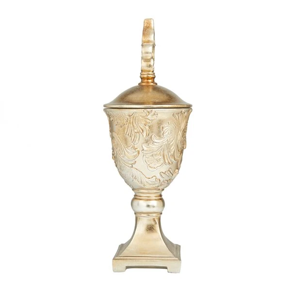 Grayson Lane Gold Polystone Traditional Decorative Jar 3 Grayson Lane Gold Polystone Traditional Decorative Jar - Image 3