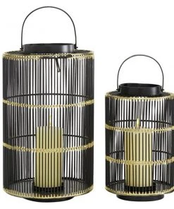 Grayson Lane 2-Candle Metal Lantern Candle Holder - Set of 2