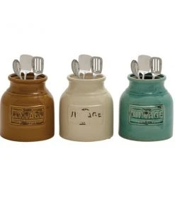 Grayson Lane Vintage Assorted Colour Terracotta Jar - Set of 3