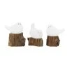 Grayson Lane White Teak Wood Bird Sculptures - Set of 3