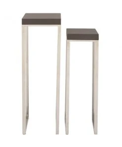 Grayson Lane Stainless Steel Accent Table Set - 2-Piece