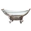 Grayson Lane Glass and Brown Metal Serving Bowl