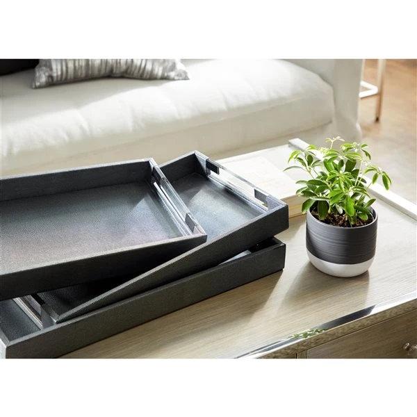 Grayson Lane Grey Wood Trays - Set of 3 4 Grayson Lane Grey Wood Trays - Set of 3 - Image 4