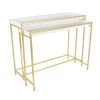 Grayson Lane White and Gold Modern Console Tables - Set of 2