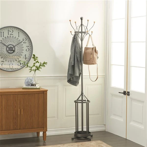 Grayson Lane Black 8-Hook Coat Stand 2 Grayson Lane Black 8-Hook Coat Stand - Image 2