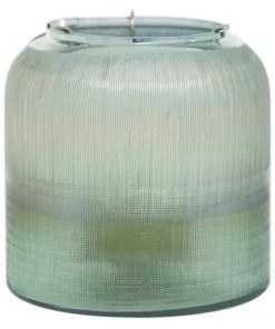 Grayson Lane Turquoise Glass Hurricane Candle Holder