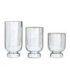 Grayson Lane 3-Candle Glass Hurricane Candle Holder - Set of 3