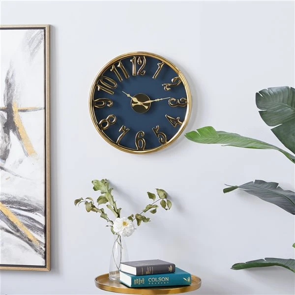 Grayson Lane Analog Blue Round Wall Clock 2 Grayson Lane Analog Blue Round Wall Clock - Image 2