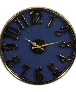 Grayson Lane Analog Blue Round Wall Clock