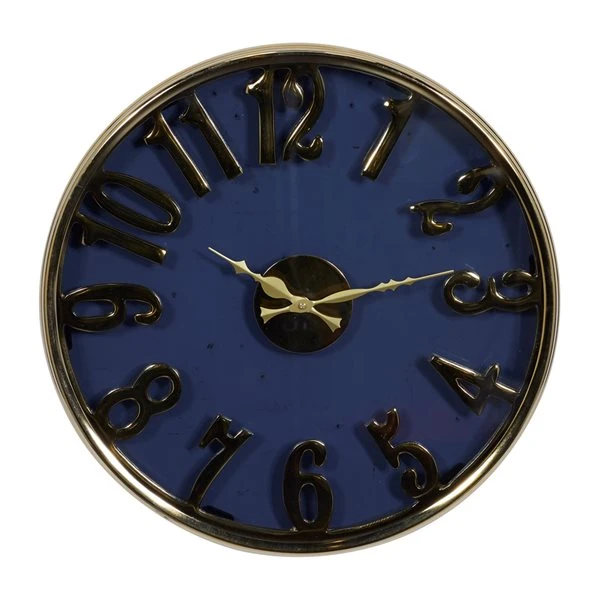 Grayson Lane Analog Blue Round Wall Clock 1 Grayson Lane Analog Blue Round Wall Clock