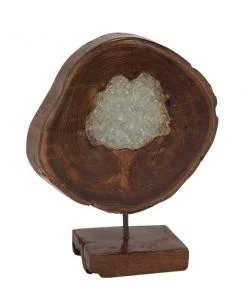 Grayson Lane Natural Brown Teak Wood Abstract Sculpture