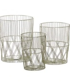 Grayson Lane Silver Metal Storage Baskets - Set of 3 -GRAYSON LANE shop 330862722 AlternateImage5 l