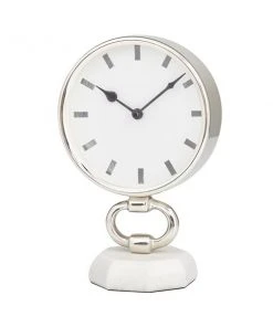 Grayson Lane Analog Stainless Steel Round Tabletop Clock
