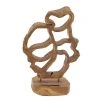 Grayson Lane Contemporary Light Brown Teak Wood Abstract Sculpture