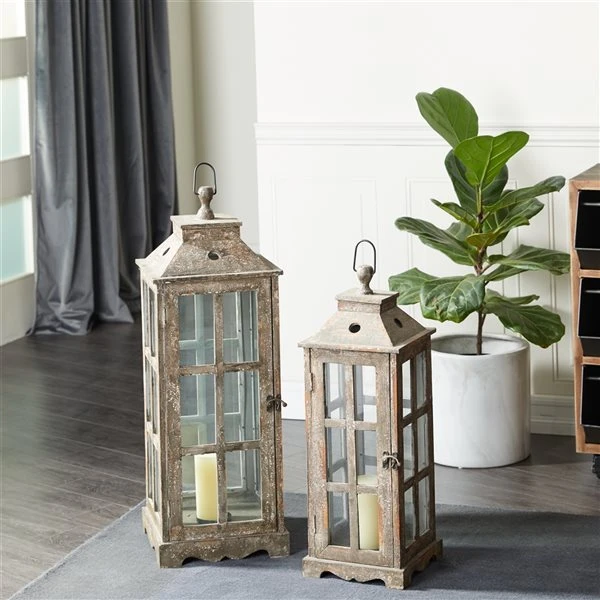 330862746_AlternateImage1_l.jpg Grayson Lane 2-Candle Wood Lantern Candle Holder - Set of 2 -GRAYSON LANE shop 330862746 AlternateImage1 l