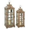 Grayson Lane 2-Candle Wood Lantern Candle Holder - Set of 2