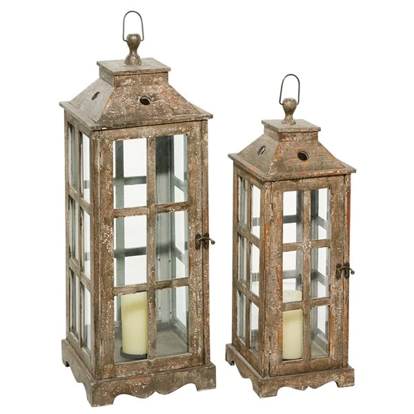 330862746_MainImage_001_l.jpg Grayson Lane 2-Candle Wood Lantern Candle Holder - Set of 2 -GRAYSON LANE shop 330862746 MainImage 001 l