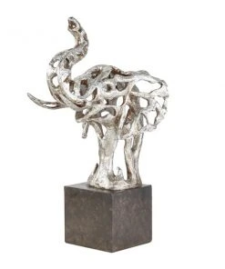 Grayson Lane Silver Polystone Elephant