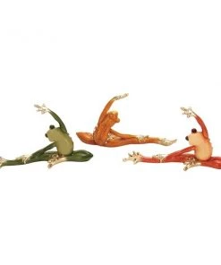 Grayson Lane Assorted Colours Eclectic Polystone Frog Sculptures - Set of 4