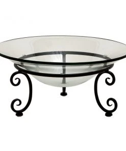 Grayson Lane Clear Glass and Metal Serving Bowl