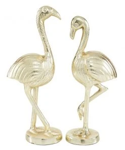 Grayson Lane Gold Flamingo Aluminum Sculptures - Set of 2