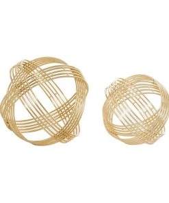 Grayson Lane Gold Metal Geometric Sculptures - Set of 2 -GRAYSON LANE shop 330862783 AlternateImage3 l