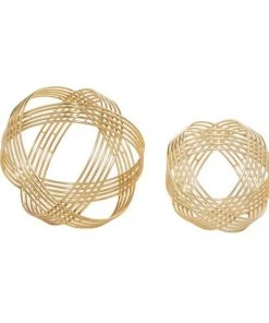 Grayson Lane Gold Metal Geometric Sculptures - Set of 2 -GRAYSON LANE shop 330862783 AlternateImage5 l