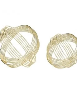 Grayson Lane Gold Metal Geometric Sculptures - Set of 2