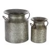 Grayson Lane Grey Metal Jars - Set of 2