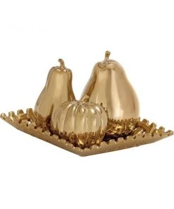 Grayson Lane Gold Stoneware Fruits Sculpture