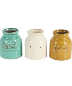Grayson Lane Assorted Colour Terracotta Jar - Set of 3