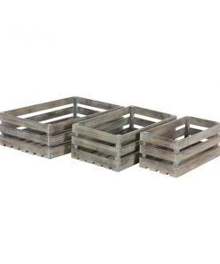 Grayson Lane Distressed Brown Mango Wood Trays - Set of 3