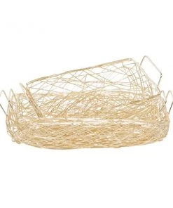 Grayson Lane Gold Metal Trays - Set of 3