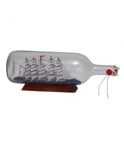 Grayson Lane White Glass Ship in a Bottle