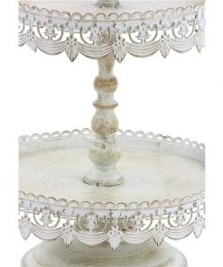 Grayson Lane 2-Tier White Iron Cake Stand -GRAYSON LANE shop 330862845 AlternateImage2 l