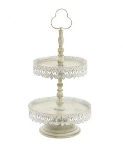 Grayson Lane 2-Tier White Iron Cake Stand -GRAYSON LANE shop 330862845 AlternateImage4 l