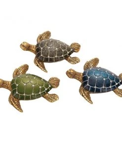 Grayson Lane Assorted Colours Polystone Turtle Sculptures - Set of 3