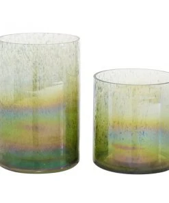 Grayson Lane Green Glass Vases - Set of 2