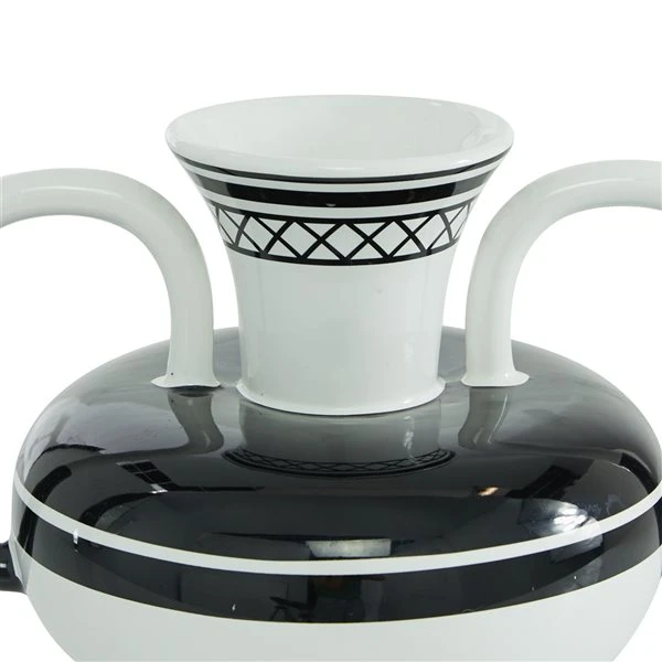 Grayson Lane White and Black Ceramic Vase 3 Grayson Lane White and Black Ceramic Vase - Image 3
