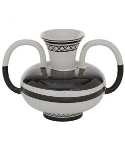 Grayson Lane White and Black Ceramic Vase