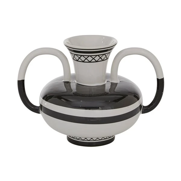 Grayson Lane White and Black Ceramic Vase 1 Grayson Lane White and Black Ceramic Vase