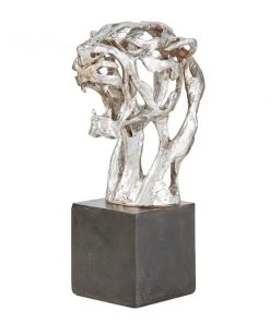 Grayson Lane Silver Polystone Leopard