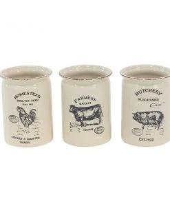 Grayson Lane White Porcelain Jars - Set of 3