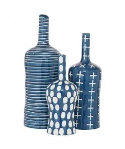 Grayson Lane Blue Stoneware Vases - Set of 3 -GRAYSON LANE shop 330862874 AlternateImage4 l