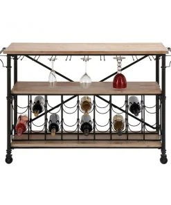 Grayson Lane 48-in x 31-in Brown Metal Wine Rack