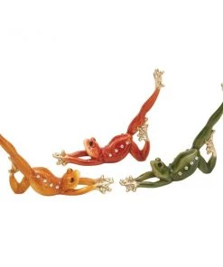 Grayson Lane Assorted Colours Polystone Frog Sculptures - Set of 3