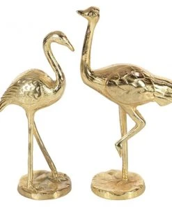 Grayson Lane Gold Aluminum Coastal Bird Sculptures - Set of 2