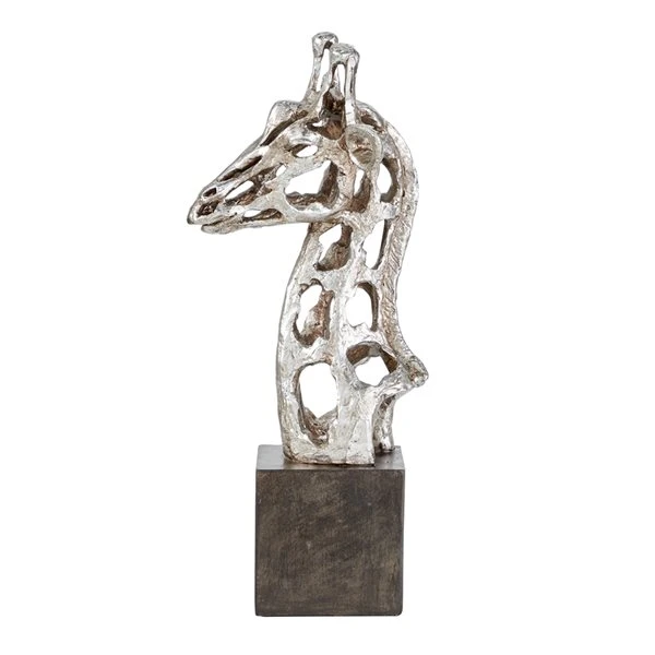 Grayson Lane Silver Polystone Giraffe 4 Grayson Lane Silver Polystone Giraffe - Image 4